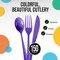 Exquisite Polished Plastic Silverware – 150 Pcs Heavy Duty Cutlery Set – 50 Each of Forks, Knives & Spoons – Disposable Utensil Set for Parties, Events & Catering – Flatware Set by Party Solids